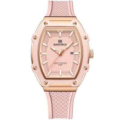 Relógio Feminino De Quartzo De Silicone Casual Tonneau Pulseira De Silicone Impermeavel Rosa