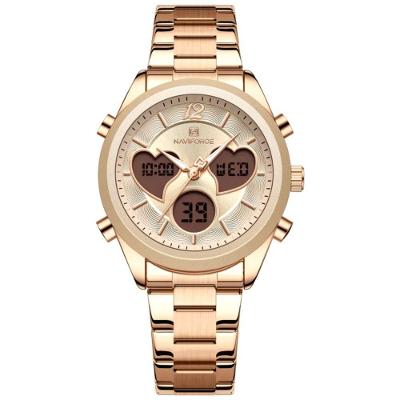 Relógio Feminino Design Coração Quartzo Analógico Lcd Digital Impermeavel Casual Dourado