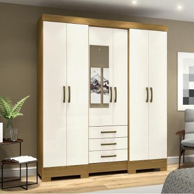 Guarda Roupa Casal 06 Portas 03 Gavetas Mentor Briz Nature Off White