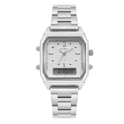 Relógio Euro Feminino Fashion Fit Sporty Prata - Eubj3718ab-4k Eubj3718ab-4k