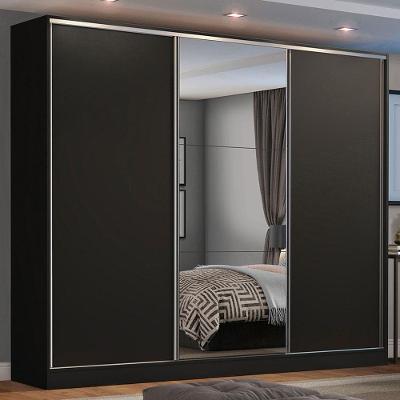 Guarda Roupa Casal Madesa Zurique 3 Portas Correr c/ Espelho