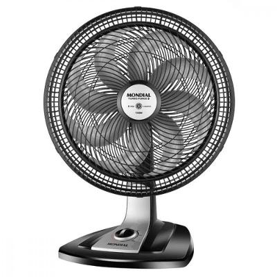 Ventilador De Mesa Mondial 40cm Turbo 8 Pás 3 Velocidades Preto Com Prata 220V