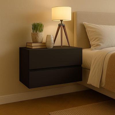 Mesa Suspensa Eros 45 Para Quartos Pequenos Design Minimalista Preto