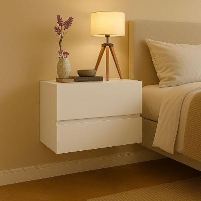 Mesa Suspensa Eros 45 Para Quartos Pequenos Design Minimalista Branco