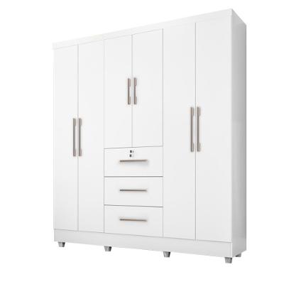 Guarda Roupas Casal 6 Portas 3 Gavetas Tokio Branco Branco