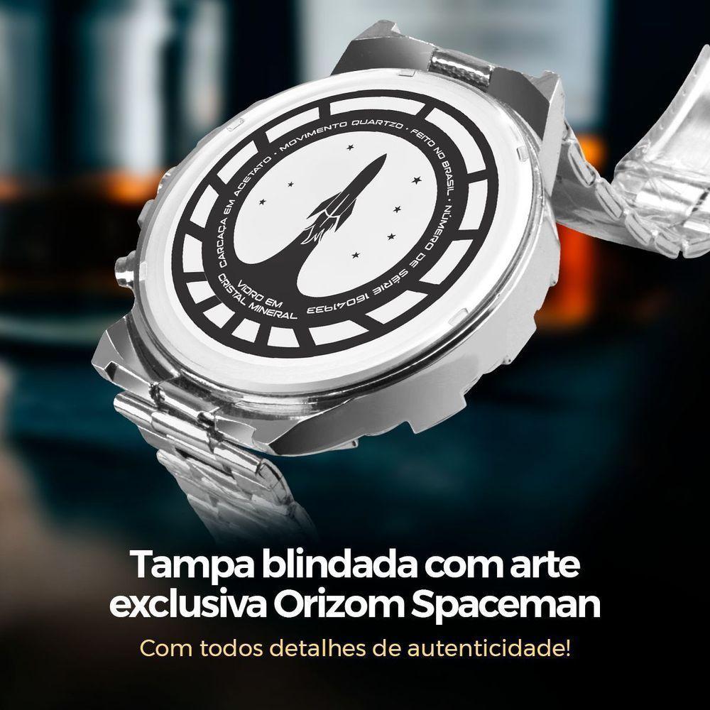 Relógio Masculino Prata Aço Inox + Caixa + Cordão Crucifixo Original Grande Presente Social Casual - 5