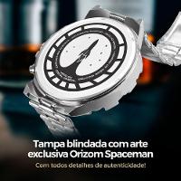 Relógio Masculino Prata Aço Inox + Caixa + Cordão Crucifixo Original Grande Presente Social Casual - 5