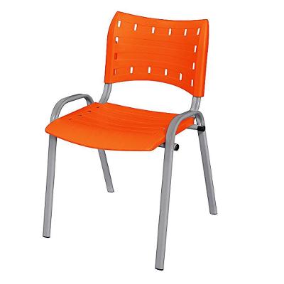 Cadeira Iso Base Cinza, Igreja, Escola, Escritório - Laranja Kit 1 Peça