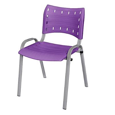 Cadeira Iso Base Cinza, Igreja, Escola, Escritório -violeta Kit 1 Peça