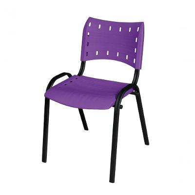 Cadeira Iso Base Preto Igreja, Escola, Escritório - Violeta Kit 1 Peça