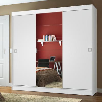Guarda-Roupa Veneza 3 Portas Correr 1 Espelho Branco Madesa