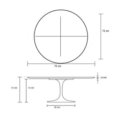 Mesa De Jantar Tulipa Redonda 70cm - Laqueada Branco