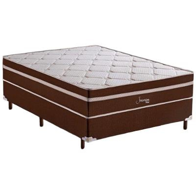 Conjunto Colchão Box Casal Molas Ensacadas Jasmim Polar