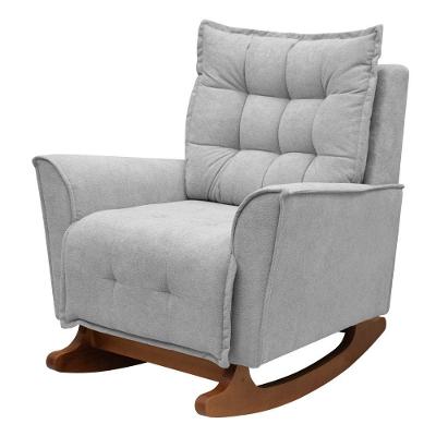 Poltrona Amamentação De Balanço Helena Boucle Quarto Bebê Cinza Escuro