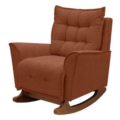 Poltrona Amamentação De Balanço Helena Boucle Quarto Bebê Terracota