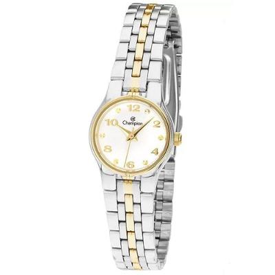 Relógio Champion Feminino Dourado Prata Pequeno Ch25141b