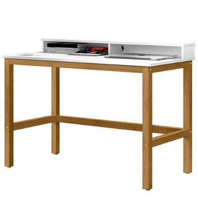 Mesa Escrivaninha California 110 Cm Branco Nature Tebar Branco Nature