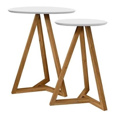 Mezanino Lateral Sala De Estar Classic Branco Nature Tebar Branco Nature