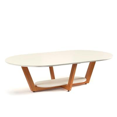 Mesa De Centro Sala De Estar Elegance 120 Cm Off White Nature Tebar Off White Nature
