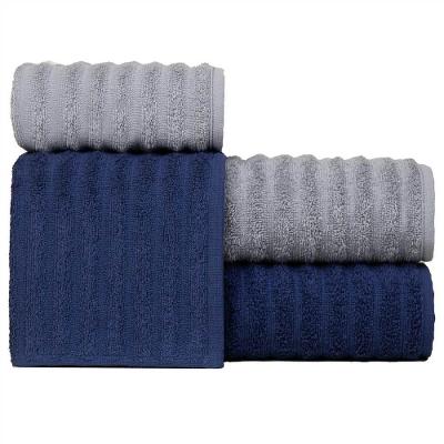 Jogo De Toalha Gigante Fio Penteado - 4 Banhão E 4 Rosto - Soft - Variadas