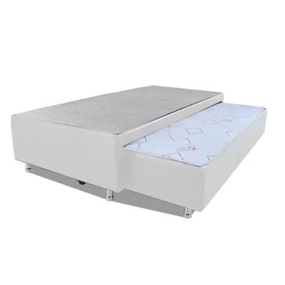 Cama Box Bicama Auxiliar Solteiro Sintético Espuma 8cm 88x188x40 Branco