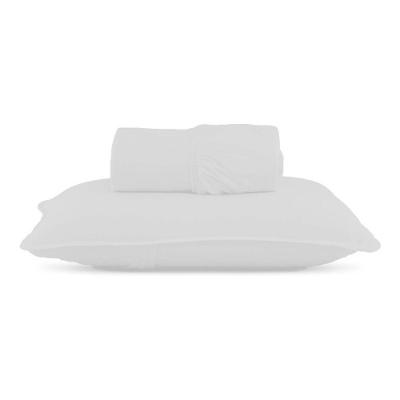 Jogo De Cama Solteiro Malha Lisa Com Elástico 100% Algodão - Linha Casa - Branco