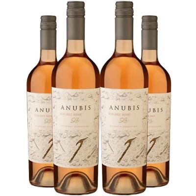 Garrafas Vinho Rose Anubis Malbec 750ml Kit 4 Garrafas