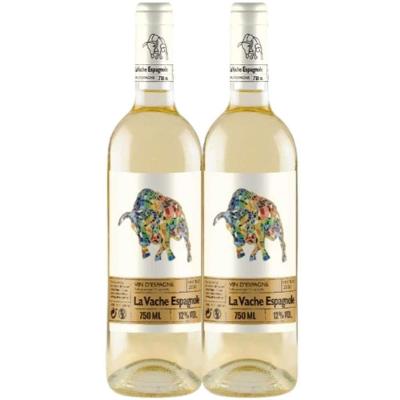 Kit 2 Garrafas Vinho Branco La Vache Espagnole Macabeo 750ml
