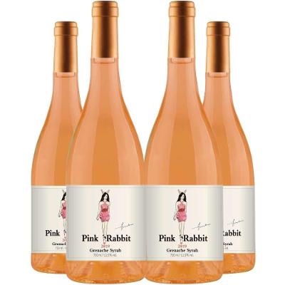 Vinho Rose Pink Rabbit 750ml Kit 4 Garrafas