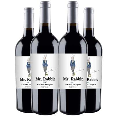 Vinho Tinto Mr. Rabbit Cabernet Sauvignon 750ml Kit 4 Garrafas