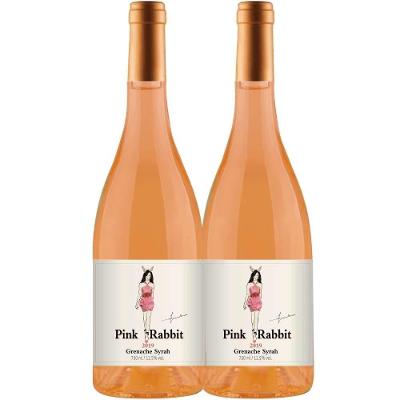 Kit 2 Garrafas Vinho Rose Pink Rabbit 750ml