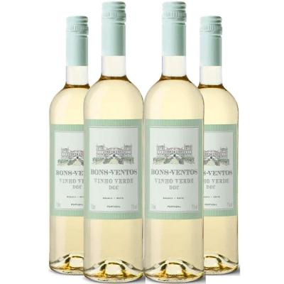 Vinho Verde Bons Ventos Branco 750ml Kit 4 Garrafas