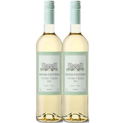 Kit 2 Garrafas Vinho Verde Bons Ventos Branco 750ml