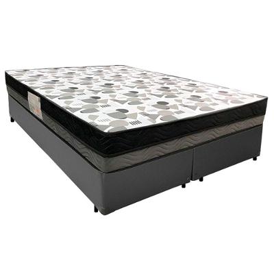 Cama Box Casal Sintético Bipartido + Colchão Ortobom Iso Dupla Face 138x188x60 Cinza