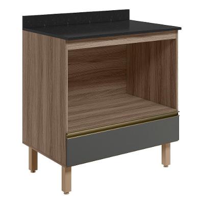 Balcao Nicho Forno 80cm Mdf Kali 16406 Carvalho Toq Chumbo Nicioli Carvalho Toq Chumbo