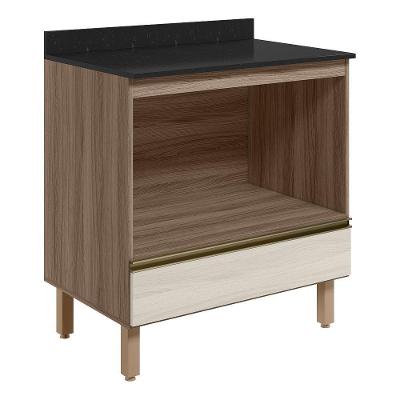 Balcao Nicho Forno 80cm Mdf Kali 16406 Carvalho Toq Bianco Toq Nicioli Carvalho Toq Bianco Toq