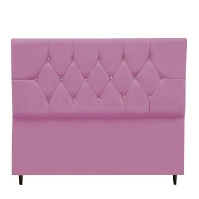 Cabeceira Cama Box Solteiro 90 Cm Geovana Suede Rosa