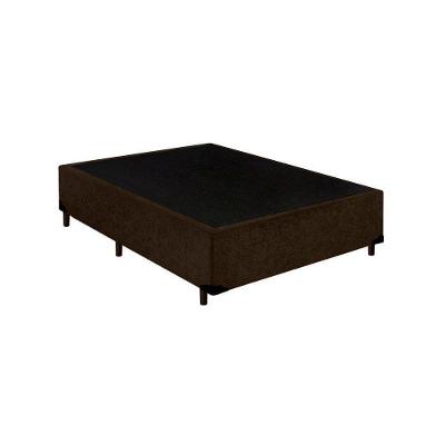 Cama Box Casal Blindado Extremo Reforçado King Design Suede Marrom 138x188x40
