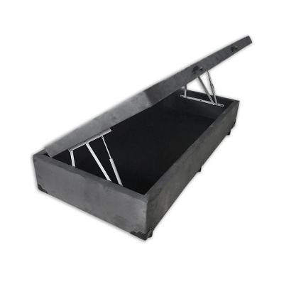 Cama Box Baú Solteiro Extremo Reforçado King Design Suede Cinza 88x188x41