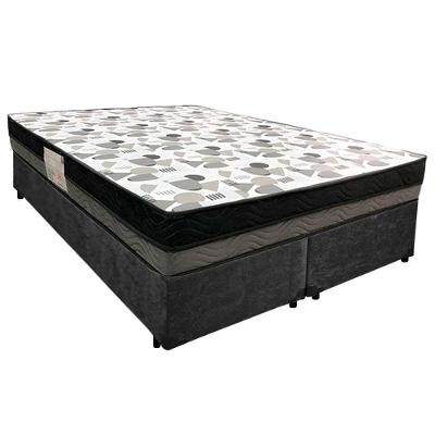 Cama Box Casal Suede Bipartido + Colchão Ortobom Iso Dupla Face 138x188x60 Preto