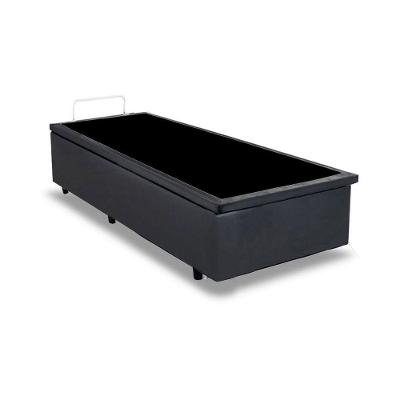 Cama Box Baú Blindado Solteiro King Design Sintético Cinza 88x188x41