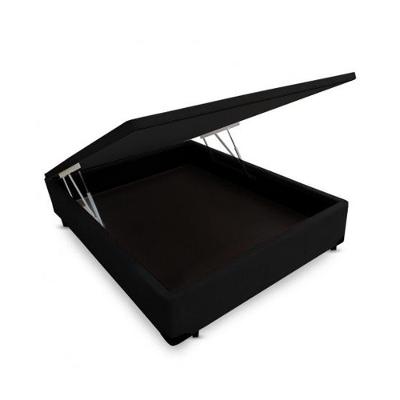 Cama Box Baú Casal Extremo Reforçado King Design Suede Preto 138x188x41