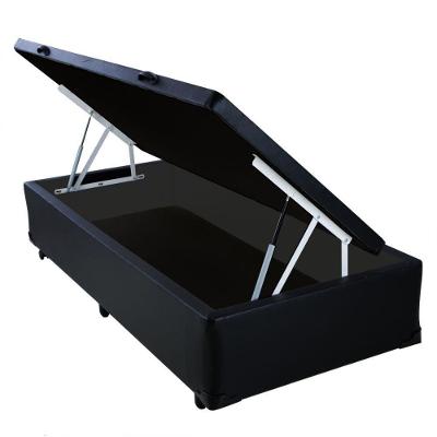 Cama Box Baú Solteiro King Design Sintético Preto 88x188x41