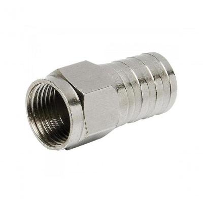 Conector F Tipo Barril Para Crimpar Rg59 Conf0006 Níquel