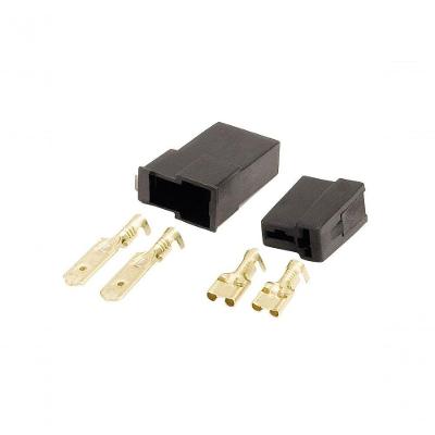 Conector Permak 2 Vias Quadrado Com Terminais Kit 4 Pecas