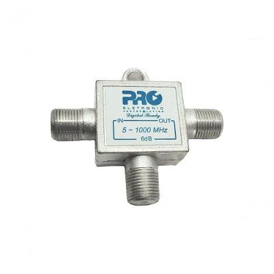 Tomada T Proeletronic Pqtt-1206b 1ghz 6db Solder Black