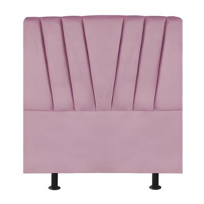 Cabeceira Solteiro Cama Box Estofada 90 Cm Antonella Suede rosa