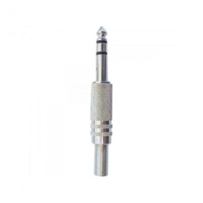 Plug P10 Estéreo Metal Com Mola Niquelado Genérico Storm Pct 50