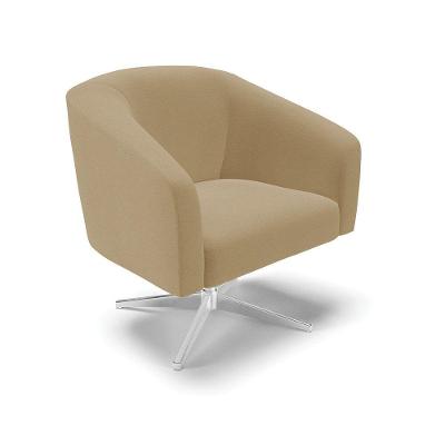 Poltrona Giratória Stella Linho Base Cromada - D'rossi Cor A32 Palha