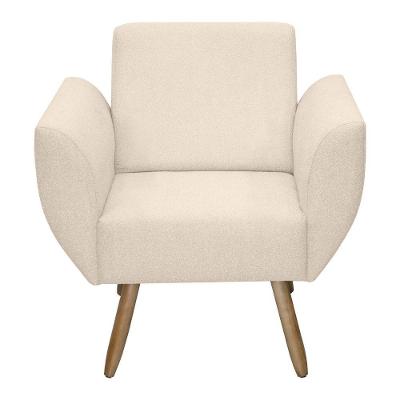 Poltrona Jolly Decorativa Em Tecido Boucle Com 1 Assento Off White